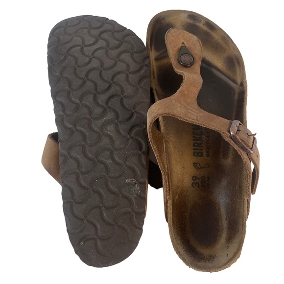 Birkenstock Gizeh Brown Leather Thong Cork Sandals Size 8 Euro 39 - Picture 14 of 14